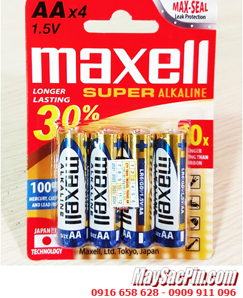 Maxell LR6(GD)4B, Pin tiểu AA 1.5v super alkaline Maxell LR6(GD)4B - MẪU MỚI /Loại vỉ 4viên